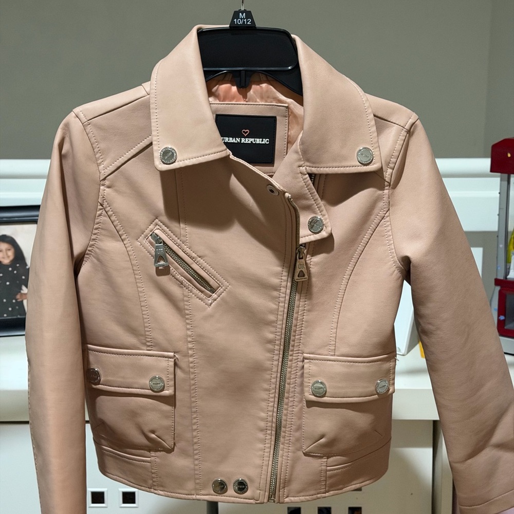 Urban Republic Kids Light Pink Leather Jacket